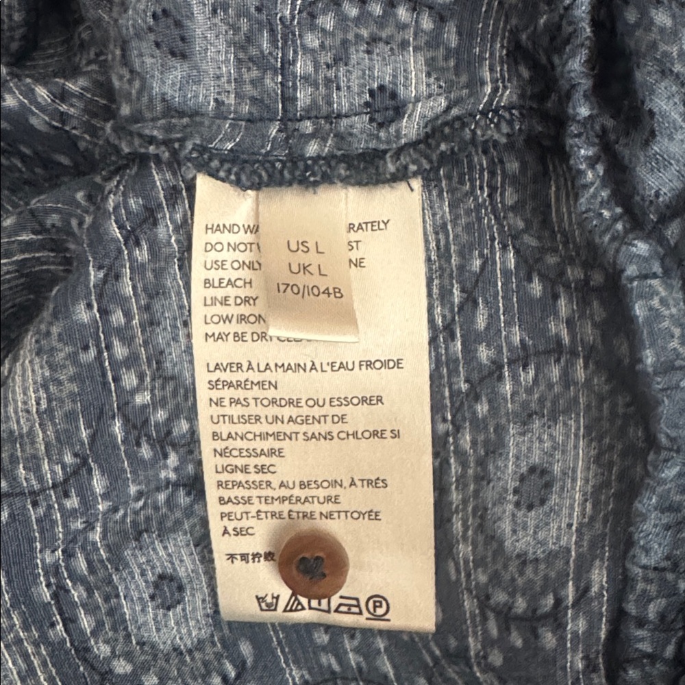 Anthropologie Maeve Letizia Ruffled Blouse Blue Motif - Picture 6 of 7